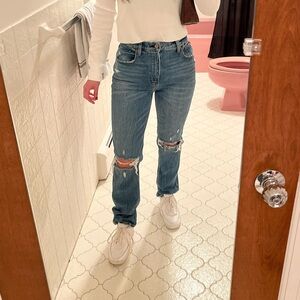 Abercrombie ultra high waisted straight jeans